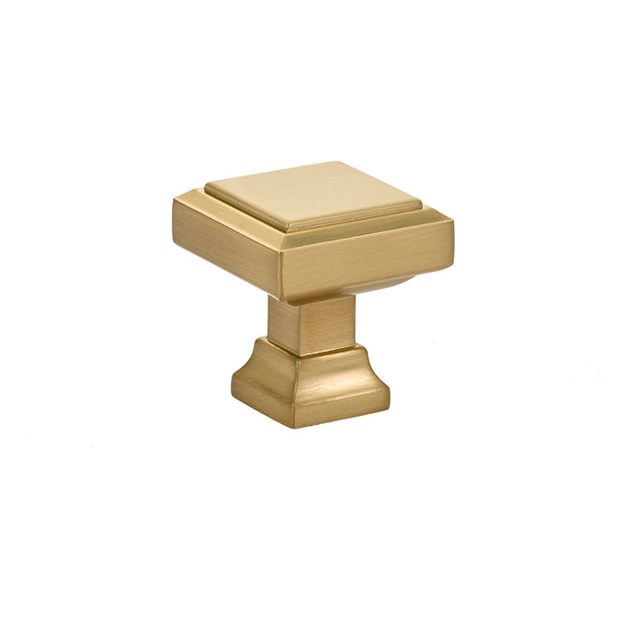 Emtek 86295US4 Geometric Square 1-1/4" Cabinet Knob Satin Brass Finish