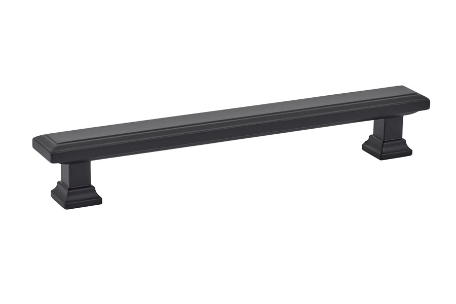 Emtek 86302US19 Geometric Rectangular Cabinet Pull with 6" Center to Center Flat Black Finish