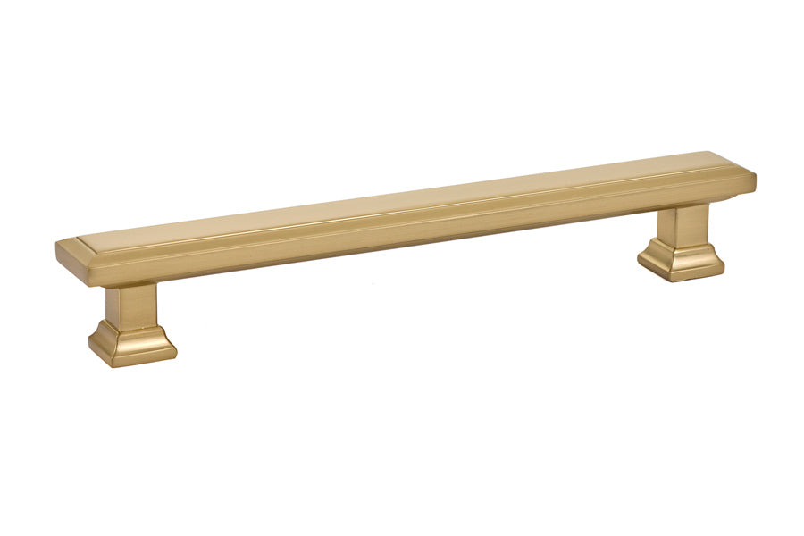 Emtek 86302US4 Geometric Rectangular Cabinet Pull with 6" Center to Center Satin Brass Finish