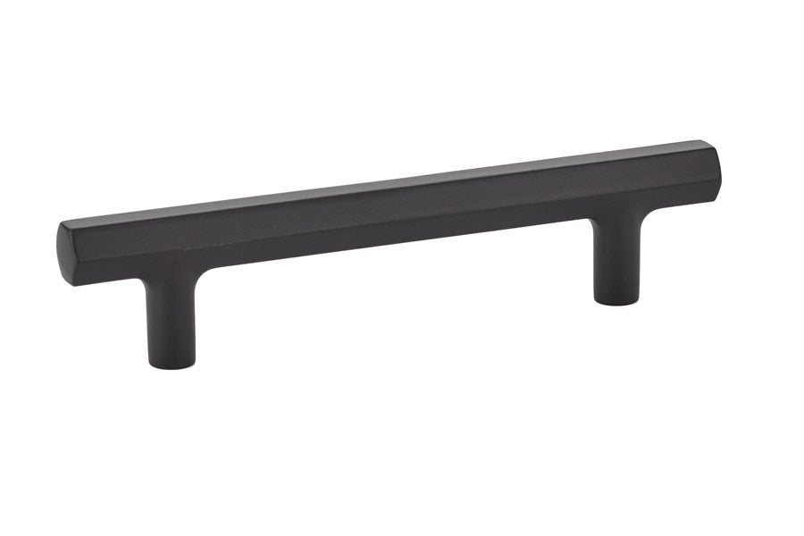 Emtek 86460US19 Mod Hex Cabinet Pull with 4" Center to Center Flat Black Finish