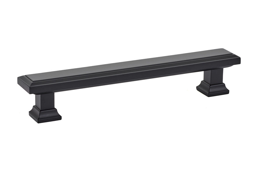 Emtek 86492US19 Geometric Rectangular Cabinet Pull with 5" Center to Center Flat Black Finish