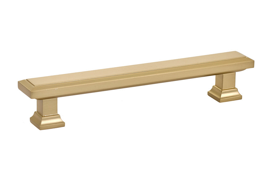 Emtek 86492US4 Geometric Rectangular Cabinet Pull with 5" Center to Center Satin Brass Finish