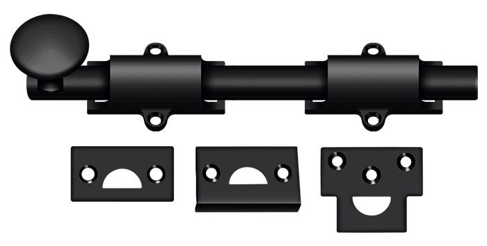 Deltana 8SB19 8" Surface Bolt; Heavy Duty; Black Finish