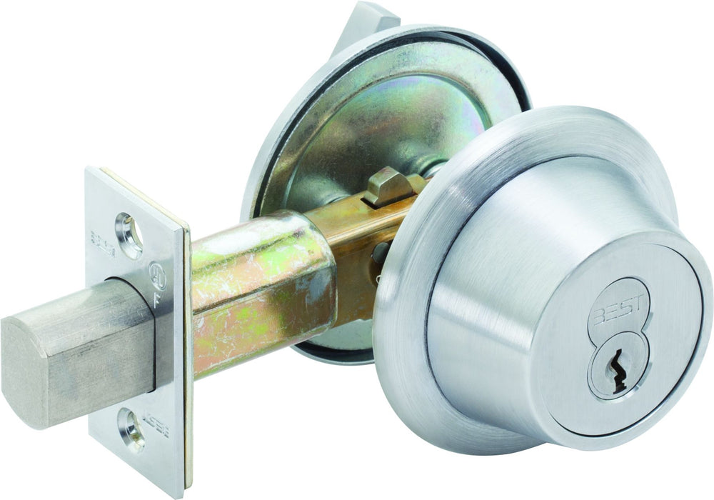 Best 8T37SSTK626 8T Series 2-3/4" Backset 7 Pin Classroom Deadbolt Standard Strike Less Core Satin Chrome Finish