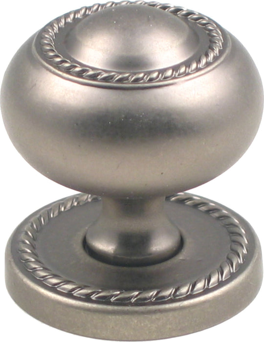 Rusticware 905SN 1-1/4" Rope Cabinet Knob with Backplate Satin Nickel Finish