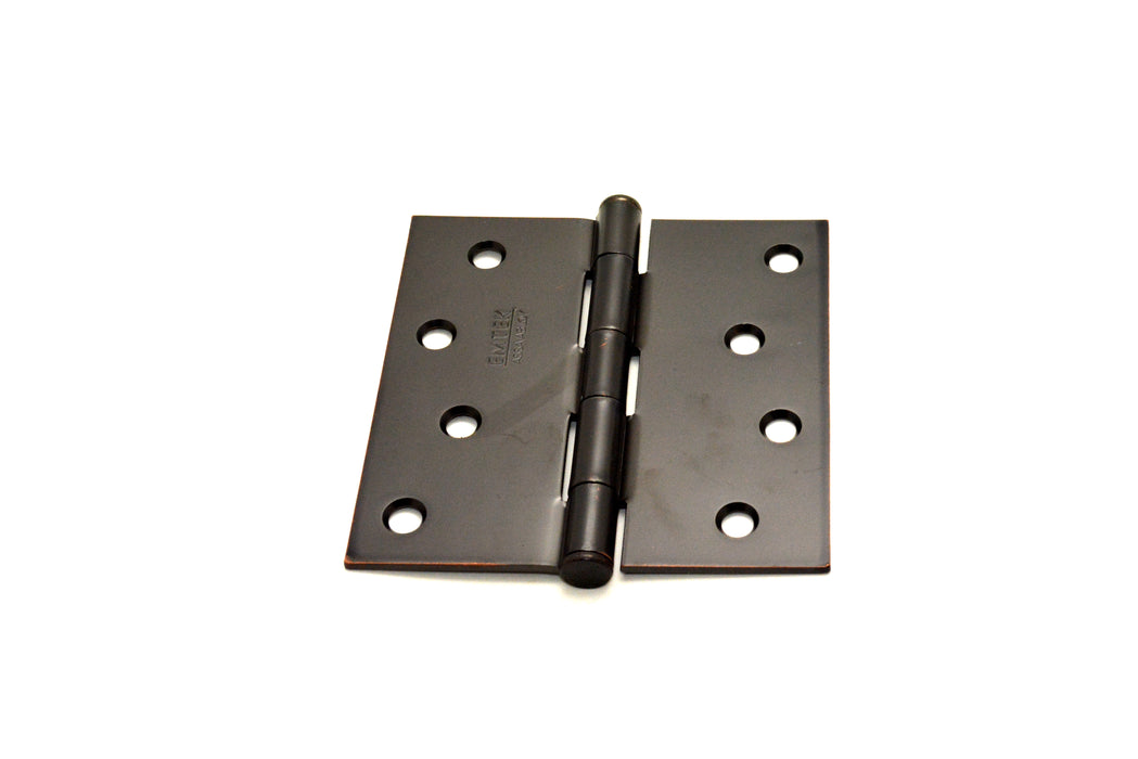 Emtek 91014US10B Pair of 4" x 4" Square Steel Residential Duty Hinges Oil Rubbed Bronze Finish