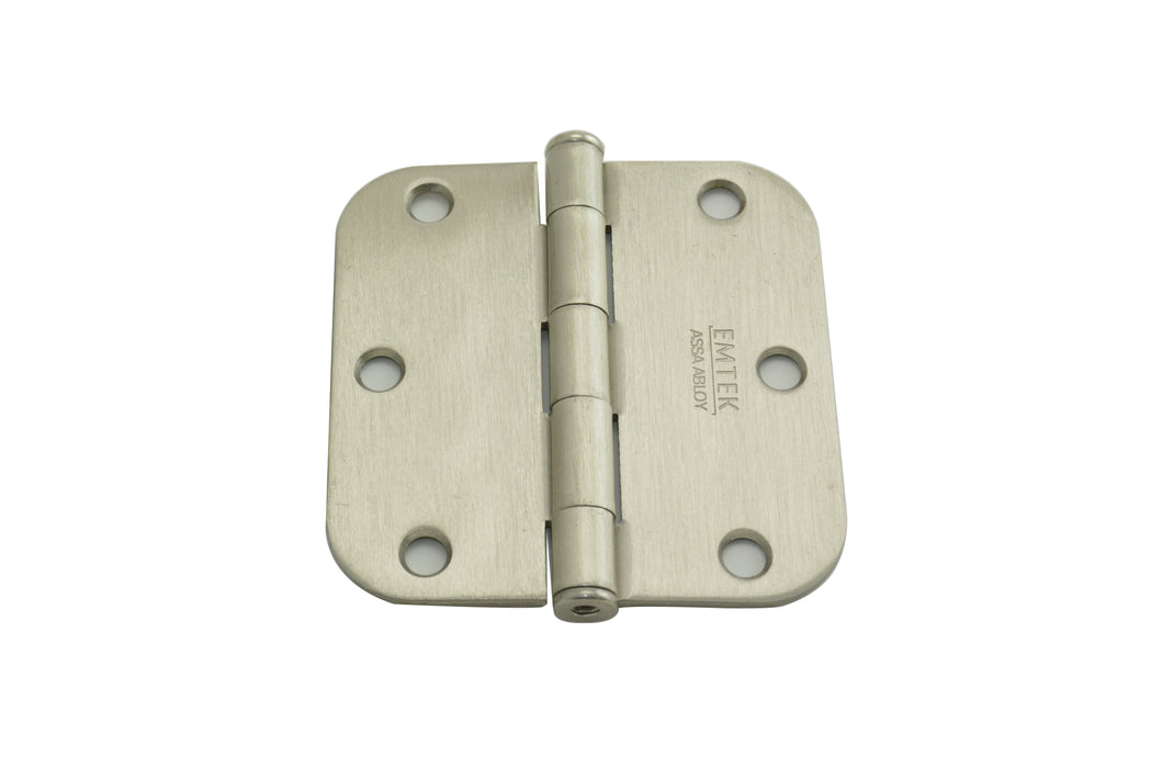 Emtek 91033US15 Pair of 3-1/2" x 3-1/2" 5/8" Radius Steel Residential Duty Hinges Satin Nickel Finish