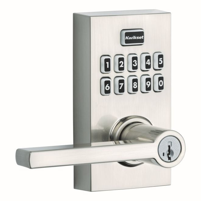 Kwikset 917HFL-15S Smartcode Keypad Electronic with Halifax Lever SmartKey with 6AL Latch and RCS Strike Satin Nickel Finish