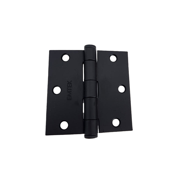 Emtek 92013US19 Pair of 3-1/2" x 3-1/2" Square Steel Heavy Duty Hinges Flat Black Finish