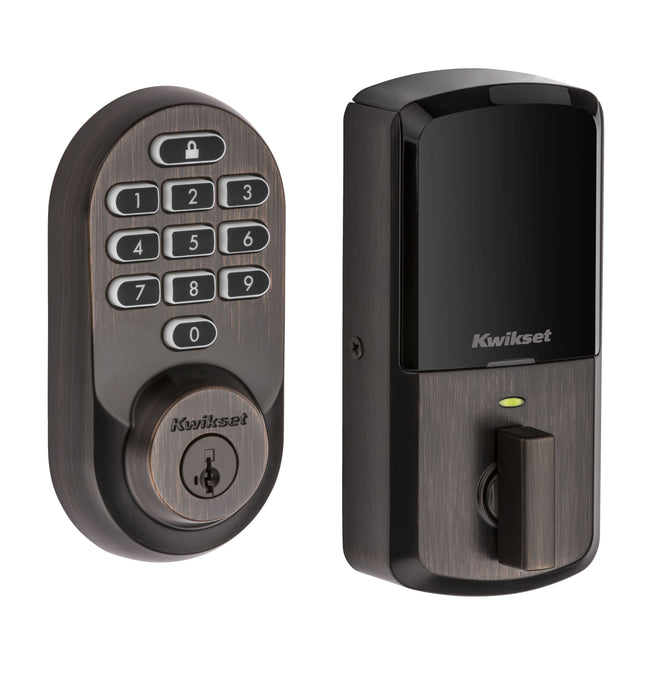 Kwikset 938WIFIKYPD-11PS Halo Wi-Fi Enabled Smart Lock Deadbolt with Keypad and SmartKey Backup Venetian Bronze Finish