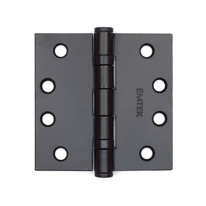 Emtek 94014US19 Pair of 4" x 4" Square Steel Heavy Duty Ball Bearing Hinges Flat Black Finish