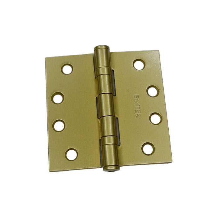 Emtek 94014US4 Pair of 4" x 4" Square Steel Heavy Duty Ball Bearing Hinges Satin Brass Finish