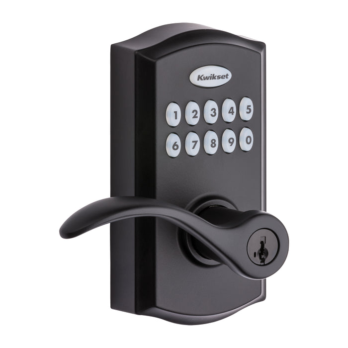 Kwikset 955PML-514S Pembroke Lever Commercial Grade Electronic Smartcode Lever Lock with SmartKey Matte Black Finish