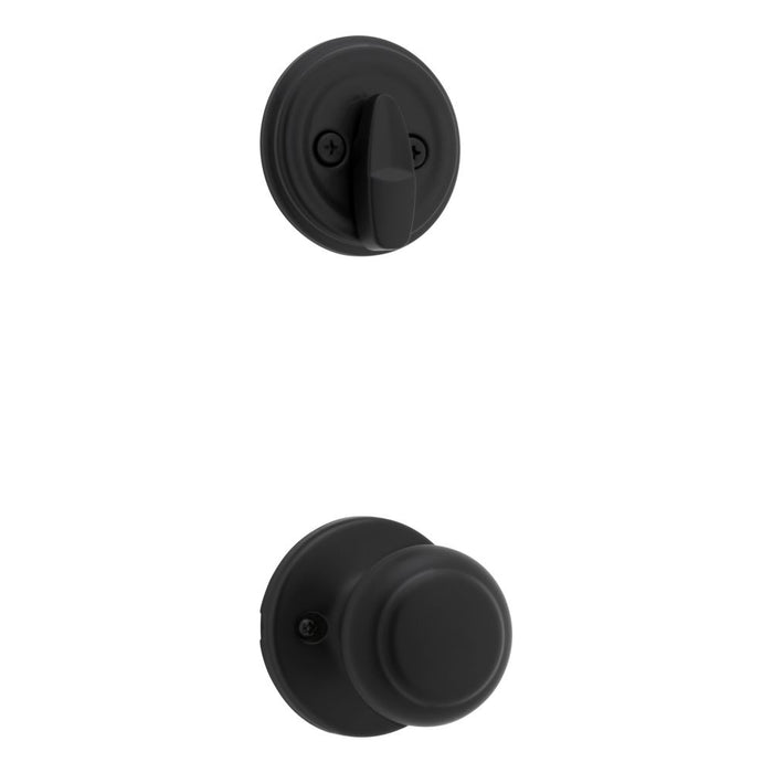 Kwikset 966CV-514.UNIV Cove Knob Interior Single Cylinder Handleset Trim Compatible with Both the 800 Series and 687 Series Handlesets Matte Black Finish