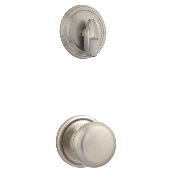 Kwikset 966H-15V1.UNIV Hancock Knob Interior Single Cylinder Handleset Trim with New Chassis for Both 800 and 687 Series Handlesets Satin Nickel Finish