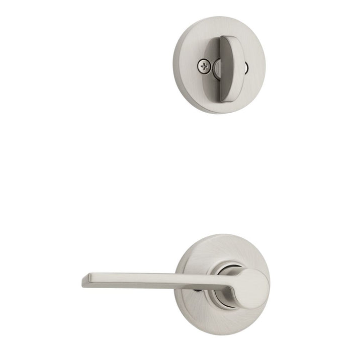 Kwikset 966LRLRDTRH-15.UNIV Right Hand Ladera Lever with Round Rose Interior Single Cylinder Handleset Trim for Both 800 and 687 Series HandlesetsSatin Nickel Finish