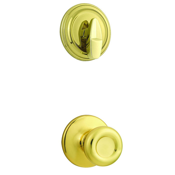 Kwikset 966T-3 Tylo Knob Interior Single Cylinder Handleset Trim Bright Brass Finish