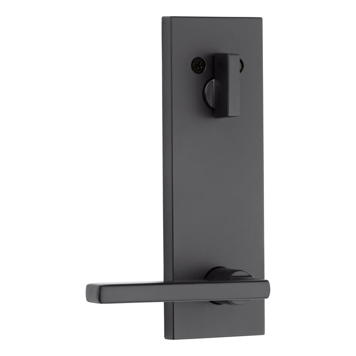 Kwikset 971HFLSQF-514 Single Cylinder Interior Halifax Lever Trim with Square Full Escutcheon Matte Black Finish