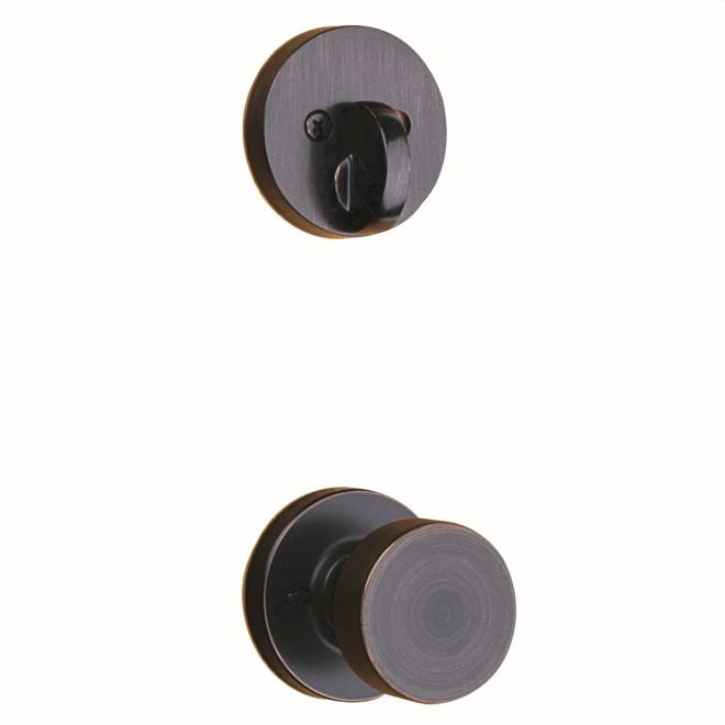 Kwikset 971PSKRDT-11P Single Cylinder Interior Pismo Knob Trim with Round Rose Venetian Bronze Finish