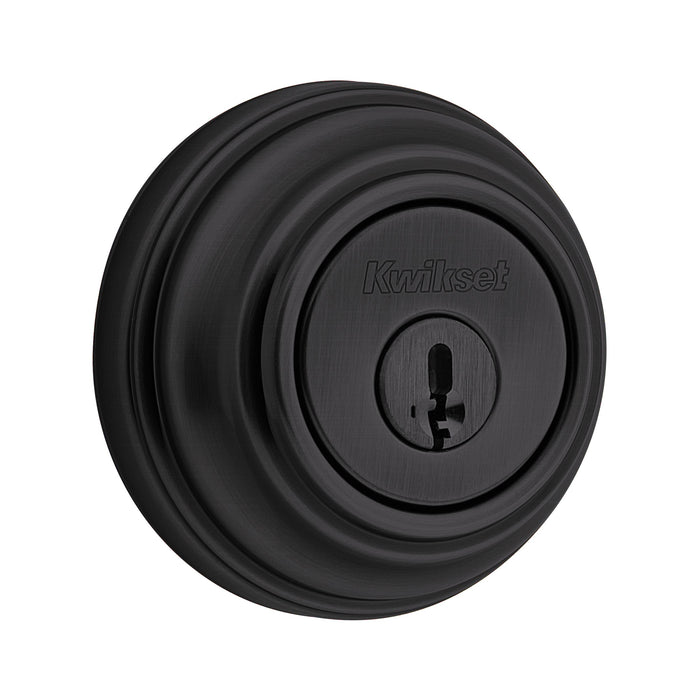 Kwikset 985-514SV1 Double Cylinder Deadbolt SmartKey with New Chassis with RCAL Latch and RCS Strike Matte Black Finish