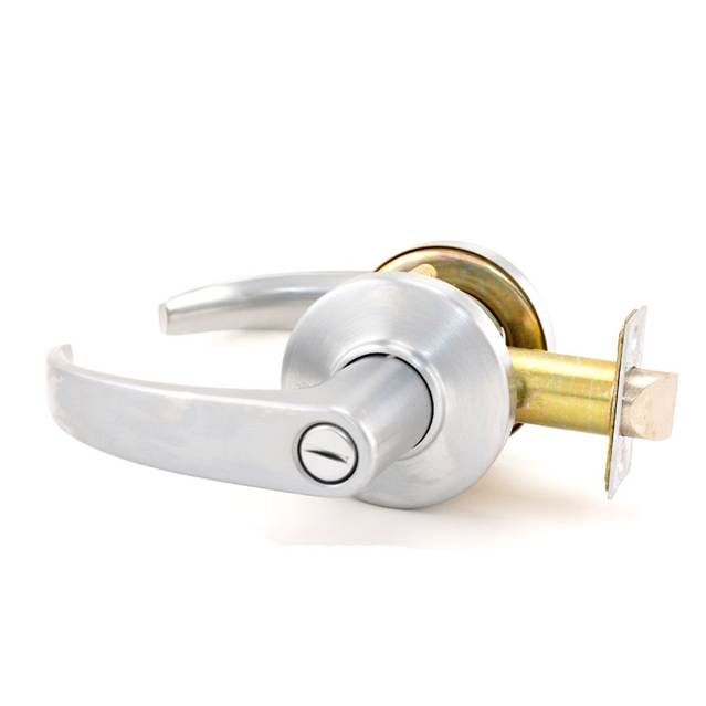 Best 9K30L14CS3626 9K Series 2-3/4" Backset Privacy 14 Lever and C Rose with ANSI Strike Satin Chrome Finish