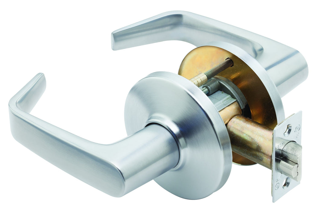 Best 9K30L15CS3626 9K Series 2-3/4" Backset Privacy 15 Lever and C Rose with ANSI Strike Satin Chrome Finish