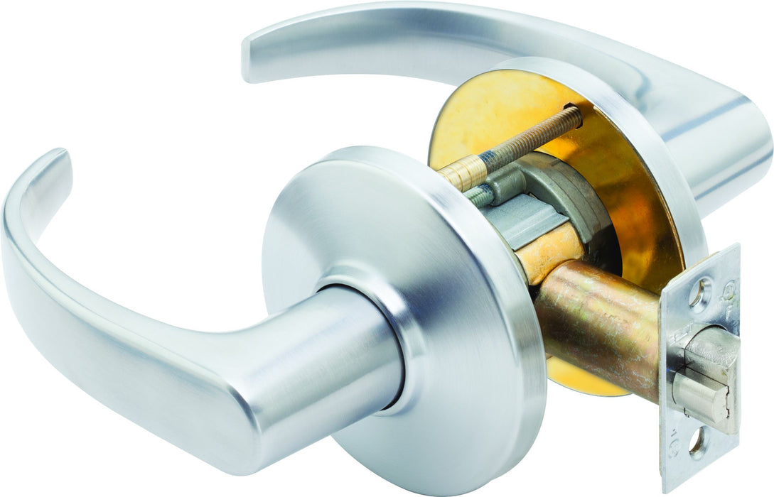 Best 9K30N14DS3626 9K Series 2-3/4" Backset Passage 14 Lever and D Rose with ANSI Strike Satin Chrome Finish