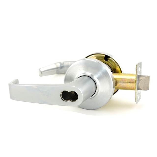 Best 9K37AB15CS3626 9K Series 2-3/4" Backset 7 Pin Entry 15 Lever and C Rose with ANSI Strike Less Core Satin Chrome Finish