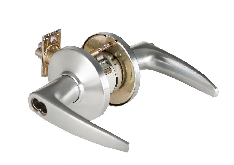 Best 9K37AB16DS3626 9K Series 2-3/4" Backset 7 Pin Entry 16 Lever and D Rose with ANSI Strike Less Core Satin Chrome Finish