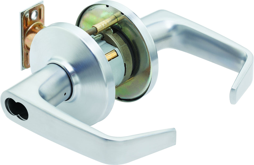 Best 9K37B15DS3626 9K Series 2-3/4" Backset 7 Pin Office 15 Lever and D Rose with ANSI Strike Less Core Satin Chrome Finish