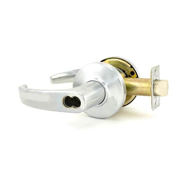 Best 9K37D14CS3626 9K Series 2-3/4" Backset 7 Pin Storeroom 14 Lever and C Rose with ANSI Strike Less Core Satin Chrome Finish