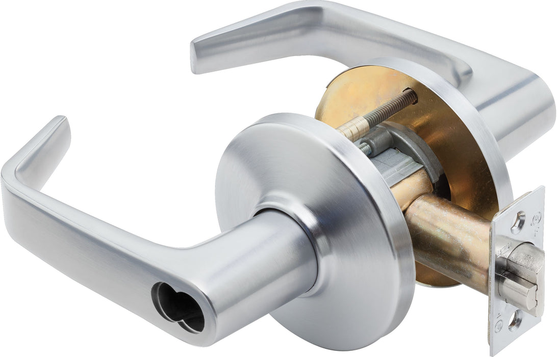 Best 9K37D15CS3626 9K Series 2-3/4" Backset 7 Pin Storeroom 15 Lever and C Rose with ANSI Strike Less Core Satin Chrome Finish