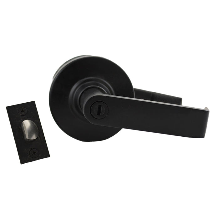 Schlage Commercial ALX40SAT622 ALX Series Grade 2 Privacy Saturn Lever Lock with 47267038 2-3/4" Springlatch and 47267101 ANSI Strike Matte Black Finish