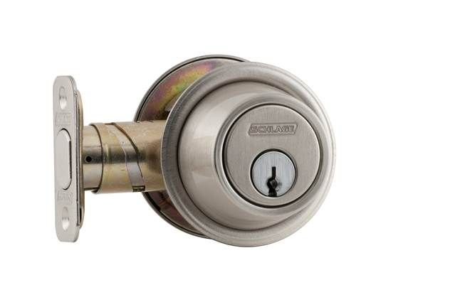 Schlage Commercial B560PF619 Grade 2 Fire Rated Single Cylinder Deadbolt with C Keyway with 12294 Latch and 10094 Strike Satin Nickel Finish