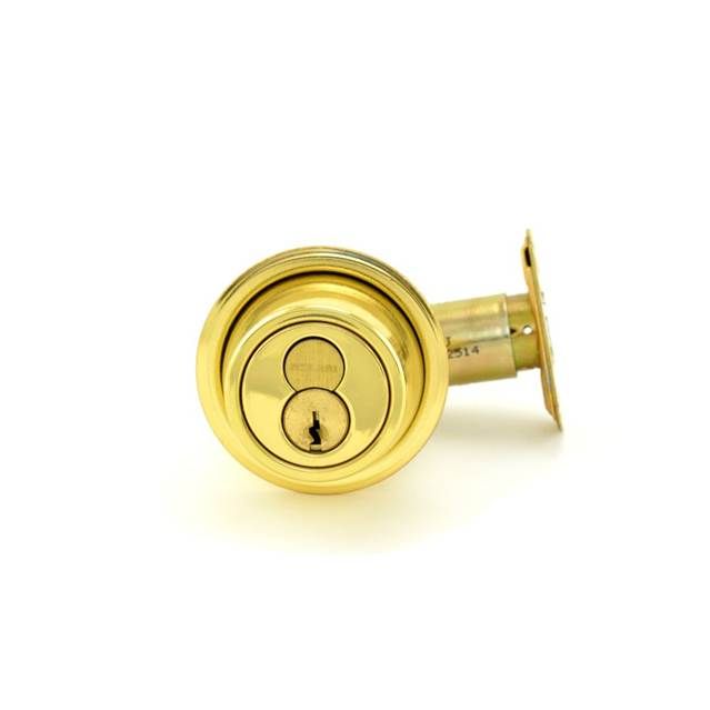 Schlage Commercial B560R605 Grade 2 Single Cylinder Deadbolt with Full Size Interchangeable Core with C Keyway with 12287 Latch and 10094 Strike Bright Brass Finish