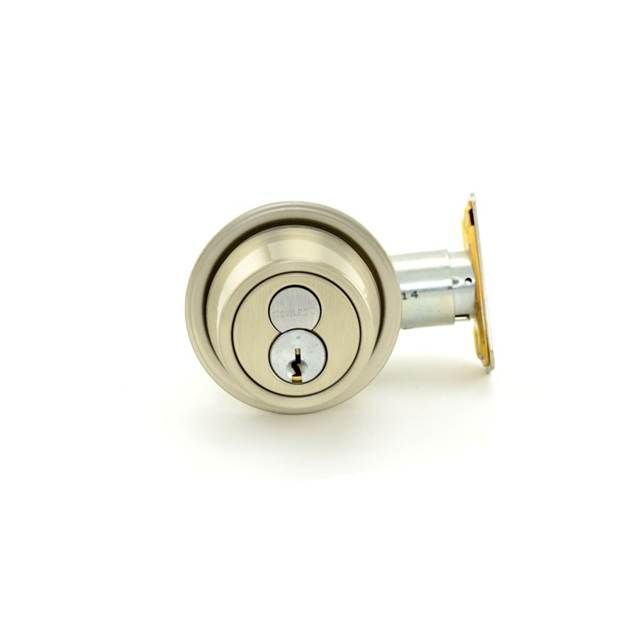 Schlage Commercial B560R619 Grade 2 Single Cylinder Deadbolt with Full Size Interchangeable Core with C Keyway with 12287 Latch and 10094 Strike Satin Nickel Finish