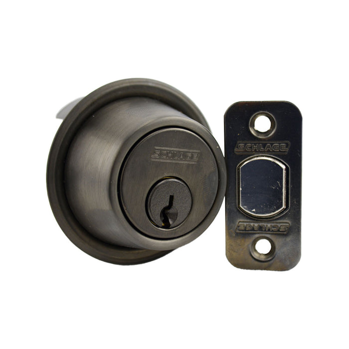 Schlage Commercial B561P613 Grade 2 Cylinder by Blank Plate Deadbolt with C Keyway with 12287 Latch and 10094 Strike Oil Rubbed Bronze Finish