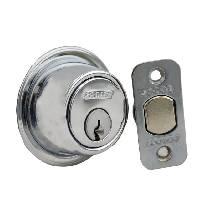 Schlage Commercial B562P625 Grade 2 Double Cylinder Deadbolt with C Keyway with 12287 Latch and 10094 Strike Bright Chrome Finish