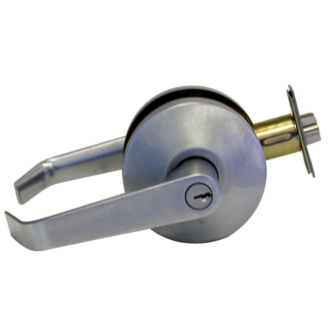 Falcon B581PD626 B Series Storeroom Dane Lever Lock C Keyway KD with 57435 Latch 5164 Strike Satin Chrome Finish