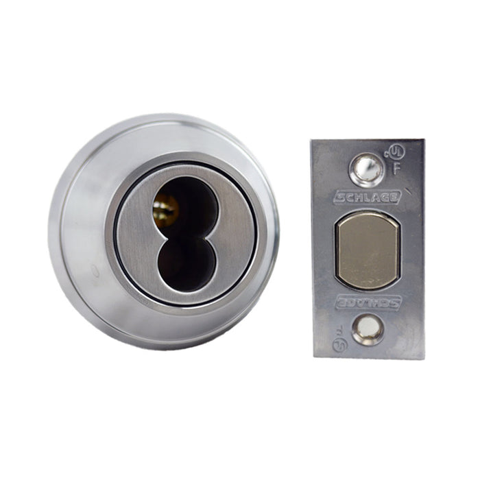 Schlage Commercial B660J626 Grade 1 Single Cylinder Deadbolt with Large Format Interchangeable Less Core with 12296 Latch and 10094 Strike Satin Chrome Finish