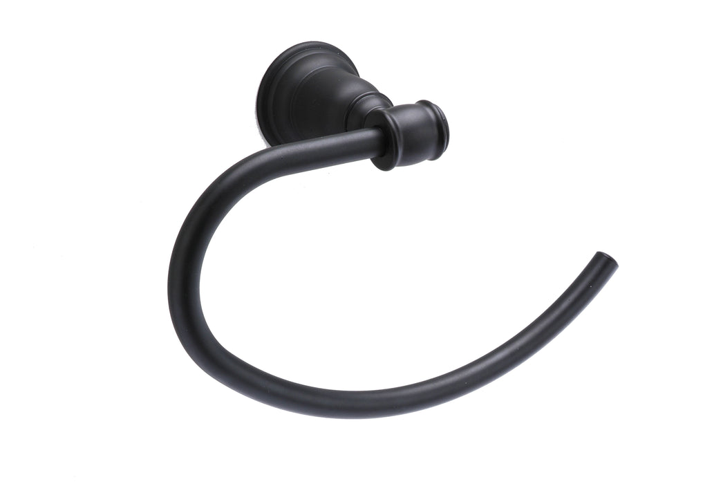 Pamex BC10BL32 Charleston Collection Metal Open Towel Ring Matte Black Finish