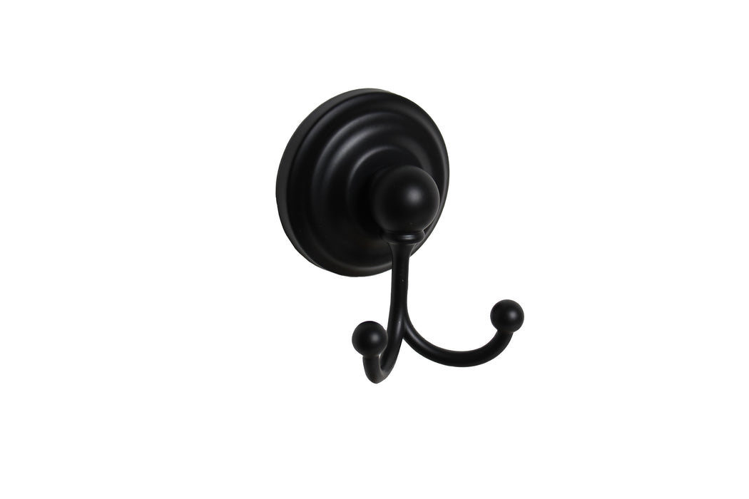 Pamex BC7BL22 Ventura Collection Double Robe Hook Matte Black Finish