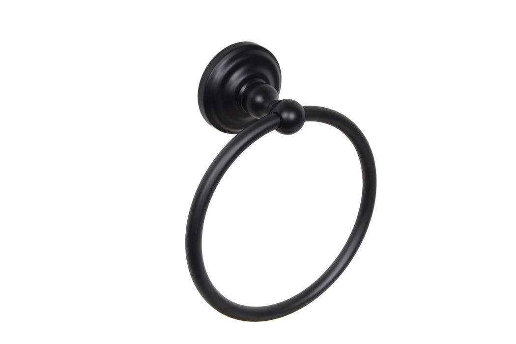 Pamex BC7BL30 Ventura Collection Metal Towel Ring Matte Black Finish