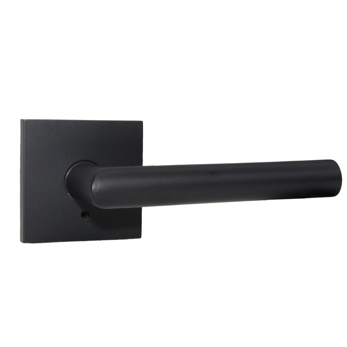 Emtek C5210STUUS19 Stuttgart Lever 2-3/8" Backset Privacy with Square Rose with CF Mechanism for 1-3/8" to 1-3/4" Door Flat Black Finish