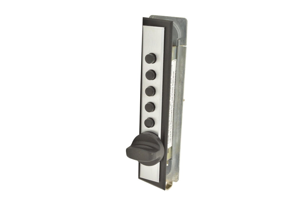 Kaba Simplex C960226D Cabinet Lock; Wood Application; End Throw; Spring Latch; with Trim; Ball Bearing Clutch Knob Satin Chrome Finish