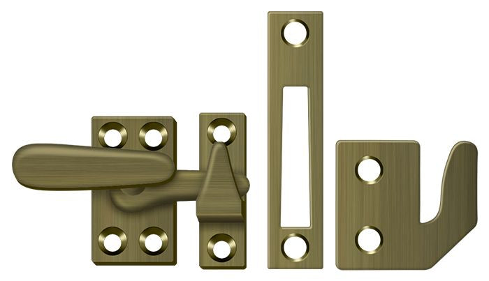 Deltana CF066U5 Window Lock; Casement Fastener; Small; Antique Brass Finish