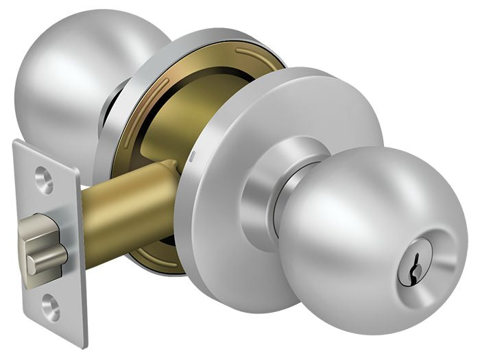 Deltana CL100EAC-32D Commercial Entry Standard Grade 2 Round Knob Lockset Satin Stainless Steel Finish