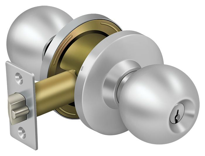 Deltana CL104EAC-32D Commercial Store Room Standard Grade 2 Round Knob Lockset Satin Stainless Steel Finish