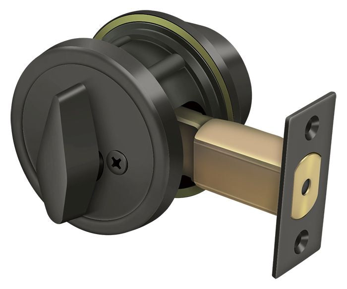 Deltana CL200LA-10B Single Deadbolt Grade 2 with 2-3/4" Backset; Oil Rubbed Bronze Finish