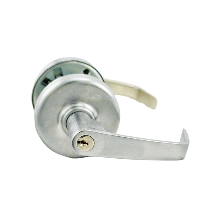 Corbin CL3855NZD626 Zinc Newport Lever and D Rose Single Cylinder Classroom Grade 2 Standard Duty Lever Lock L4 Keyway Satin Chrome Finish